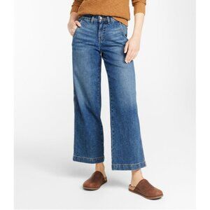 NWT L.L. Bean 207 Vintage Jeans Womens 12P Classic  Fit Blue Stretch Denim Crop